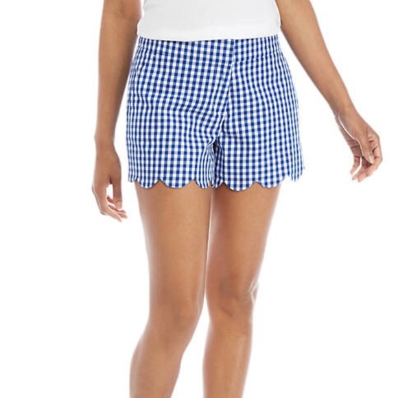 crown & ivy Pants - Crown & Ivy Shelby Plaid Scallop Hem Shorts Size 4